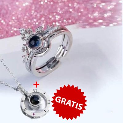 Anillo WORLDLOVE + collar GRATIS con mensaje «TE AMO» en 100 idiomas