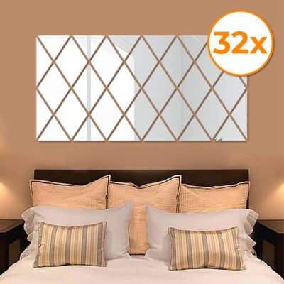 Pegatinas de pared efecto espejo (32 uds.) | WALLGEM