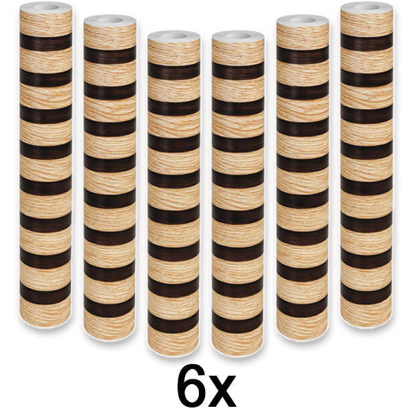 6x Elegante adhesivo de pared con efecto madera | LINEWALL
